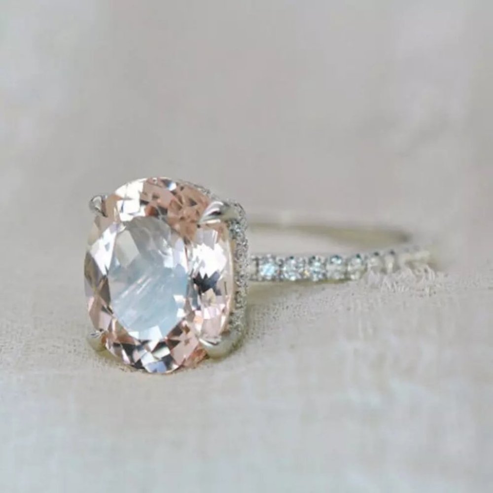 Champagne Zircon Ring 2 PCS/Set Size 6-10 - Picture 5 of 5